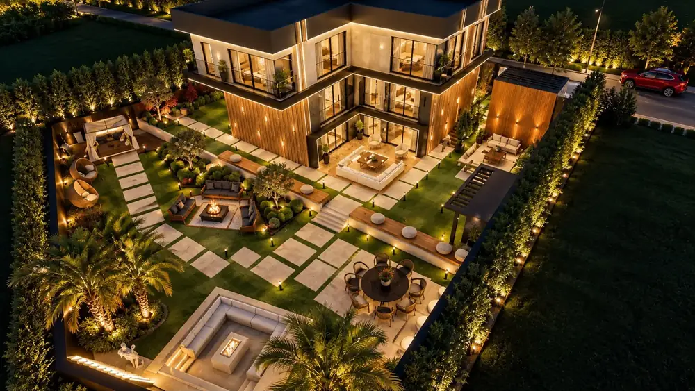 Villa Karan Kıbrıs havadan görünüm